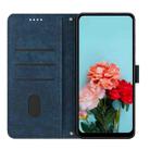 For Motorola Moto G34 5G Skin Feel Stripe Pattern Leather Phone Case with Long Lanyard(Blue) - 3