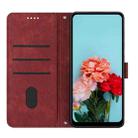 For Motorola Moto G Play 5G 2024 / G 5G 2024 Skin Feel Stripe Pattern Leather Phone Case with Long Lanyard(Red) - 3