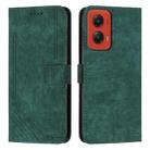 For Motorola Moto G Stylus 5G 2024 Skin Feel Stripe Pattern Leather Phone Case with Long Lanyard(Green) - 1