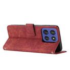 For Motorola Moto G Stylus 5G 2025 Skin Feel Stripe Pattern Leather Phone Case with Long Lanyard(Red) - 3