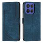 For Motorola Edge 60 Fusion Skin Feel Stripe Pattern Leather Phone Case with Long Lanyard(Blue) - 1