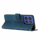 For Motorola Edge 60 Fusion Skin Feel Stripe Pattern Leather Phone Case with Long Lanyard(Blue) - 3