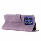 For Motorola Edge 60 Fusion Skin Feel Stripe Pattern Leather Phone Case with Long Lanyard(Purple) - 3