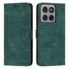 For Motorola Edge 60 Pro Skin Feel Stripe Pattern Leather Phone Case with Lanyard(Green) - 1