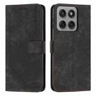 For Motorola Edge 60 Pro Skin Feel Stripe Pattern Leather Phone Case with Lanyard(Black) - 1