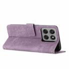 For Motorola Edge 60 Pro Skin Feel Stripe Pattern Leather Phone Case with Lanyard(Purple) - 3