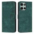 For Motorola Moto G56 5G Skin Feel Stripe Pattern Leather Phone Case with Lanyard(Green) - 1