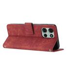 For Motorola Moto G86 5G Skin Feel Stripe Pattern Leather Phone Case with Lanyard(Red) - 3