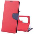 For Samsung Galaxy S24 Ultra 5G GOOSPERY FANCY DIARY Cross Texture Leather Phone Case(Red) - 1