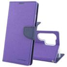 For Samsung Galaxy S24 Ultra 5G GOOSPERY FANCY DIARY Cross Texture Leather Phone Case(Purple) - 1