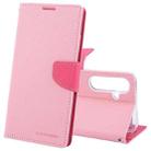 For Samsung Galaxy S24 5G GOOSPERY FANCY DIARY Cross Texture Leather Phone Case(Pink) - 1