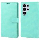 For Samsung Galaxy S24 Ultra 5G GOOSPERY MANSOOR DIARY 9 Card Slots Leather Phone Case(Mint Green) - 1