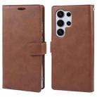 For Samsung Galaxy S24 Ultra 5G GOOSPERY MANSOOR DIARY 9 Card Slots Leather Phone Case(Brown) - 1