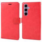 For Samsung Galaxy S24+ 5G GOOSPERY MANSOOR DIARY 9 Card Slots Leather Phone Case(Red) - 1