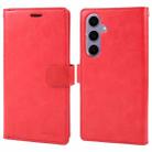 For Samsung Galaxy S24 5G GOOSPERY MANSOOR DIARY 9 Card Slots Leather Phone Case(Red) - 1