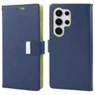 For Samsung Galaxy S24 Ultra 5G GOOSPERY RICH DIARY Crazy Horse Texture Leather Phone Case(Blue) - 1