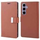 For Samsung Galaxy S24+ 5G GOOSPERY RICH DIARY Crazy Horse Texture Leather Phone Case(Brown) - 1