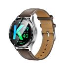 X10 Headphones Smart Watch 1.39 inch Waterproof Bracelet, Support Bluetooth Call / NFC / Heart Rate(Silver + Brown Leather) - 2
