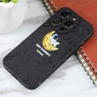 For iPhone 16 Pro Max Astronaut Pattern Silicone Straight Edge Phone Case(Lovely Astronaut-Black) - 2