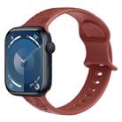 For Apple Watch SE 2023 44mm Butterfly Flower Embossed Silicone Watch Band(Brick Red) - 1