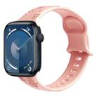 For Apple Watch Series 8 45mm Butterfly Flower Embossed Silicone Watch Band(Retro Rose) - 1