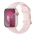 For Apple Watch SE 2023 44mm Rose Embossed Silicone Watch Band(Pink) - 1