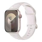 For Apple Watch SE 2023 44mm Rose Embossed Silicone Watch Band(Starlight) - 1
