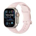 For Apple Watch Ultra 49mm Rose Embossed Silicone Watch Band(Pink) - 1
