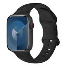 For Apple Watch Series 7 45mm Rose Embossed Silicone Watch Band(Black) - 1