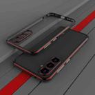 For Samsung Galaxy S23 FE 5G Aurora Series Lens Protector + Metal Frame Phone Case(Black Red) - 1