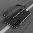 For Samsung Galaxy S23 FE 5G Aurora Series Lens Protector + Metal Frame Phone Case(Black Silver) - 1