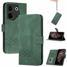 For Tecno Camon 20/20 Pro 4G Cubic Skin Feel Flip Leather Phone Case(Green) - 1