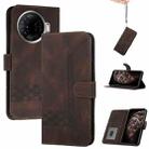 For Tecno Camon 30 Pro Cubic Skin Feel Flip Leather Phone Case(Brown) - 1