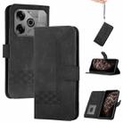 For Tecno Pova 6 Pro Cubic Skin Feel Flip Leather Phone Case(Black) - 1