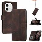 For Tecno Pova 6 Neo 5G / Spark 30 5G Cubic Skin Feel Flip Leather Phone Case(Brown) - 1