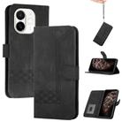 For Tecno Spark 30C 5G / Pop 9 5G Cubic Skin Feel Flip Leather Phone Case(Black) - 1