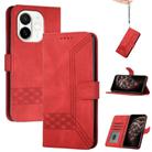 For Tecno Spark 30C 5G / Pop 9 5G Cubic Skin Feel Flip Leather Phone Case(Red) - 1