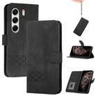 For Tecno Camon 40 4G Cubic Skin Feel Flip Leather Phone Case(Black) - 1