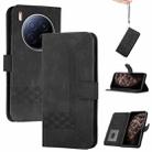For Tecno Camon 40 Premier Cubic Skin Feel Flip Leather Phone Case(Black) - 1