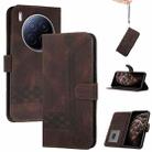 For Tecno Camon 40 Premier Cubic Skin Feel Flip Leather Phone Case(Brown) - 1