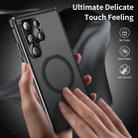 For Samsung Galaxy S25 Ultra 5G MagSafe Magnetic HD Frosted Tempered Glass Holder Phone Case(Black) - 3