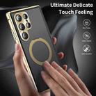 For Samsung Galaxy S25 Ultra 5G MagSafe Magnetic HD Frosted Tempered Glass Holder Phone Case(Gold) - 3