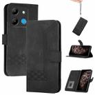 For Infinix Smart 7 Cubic Skin Feel Flip Leather Phone Case(Black) - 1