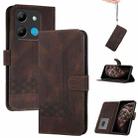For Infinix Smart 7 Cubic Skin Feel Flip Leather Phone Case(Brown) - 1