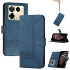 For Infinix Note 40 Pro 4G / 5G Cubic Skin Feel Flip Leather Phone Case(Blue) - 1