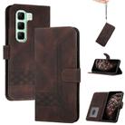 For Infinix Hot 50 4G Cubic Skin Feel Flip Leather Phone Case(Brown) - 1