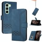 For Infinix Hot 50 5G Cubic Skin Feel Flip Leather Phone Case(Blue) - 1