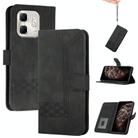 For Infinix Hot 50i / Smart 9 Cubic Skin Feel Flip Leather Phone Case(Black) - 1