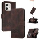 For Infinix Hot 50i / Smart 9 Cubic Skin Feel Flip Leather Phone Case(Brown) - 1