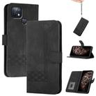 For Infinix Hot 10i Cubic Skin Feel Flip Leather Phone Case(Black) - 1